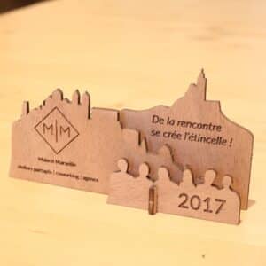 goodie, carte de vœux, bonne annee, personnalise, fabrication, bois, decoupe laser, marseille, cassable,