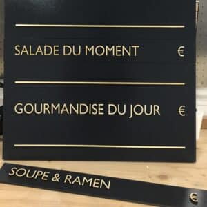 Accessoires et mobilier de restauration, production sur mesure, menus réutilisables, SPOK