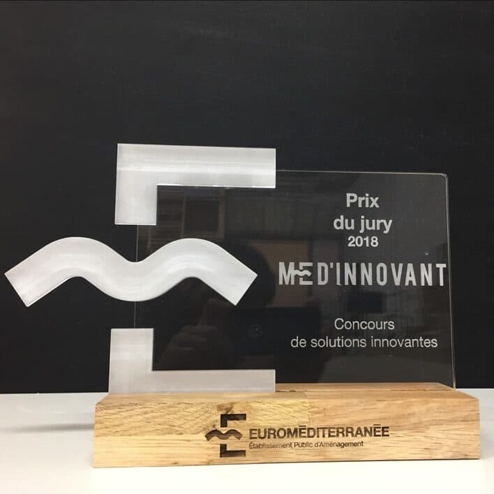 conception, trophées personnalisés, gravure laser, usinage numérique, sur mesure, Make it Marseille, Medinnovant