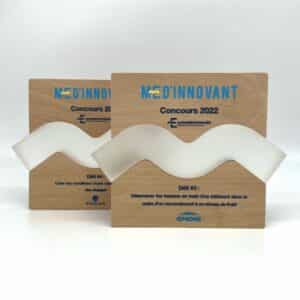 trophées événementiels, récompenses, concours, collaborateurs, durable, circuit court, local, fablab, atelier menuiserie, design, sur mesure, marseille