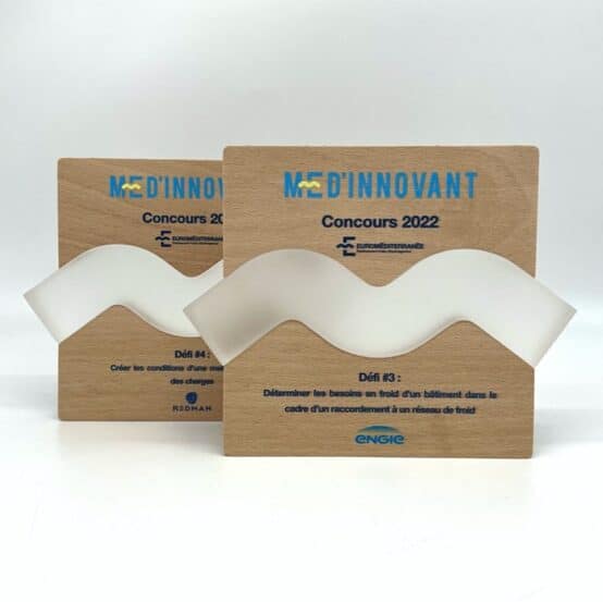 trophées événementiels, récompenses, concours, collaborateurs, durable, circuit court, local, fablab, atelier menuiserie, design, sur mesure, marseille