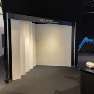 stand wellpapers Parc Chanot, architect@work, evenementiel, foire expo, fabricant de stand, marseille, logistique, bois, conception, fabrication