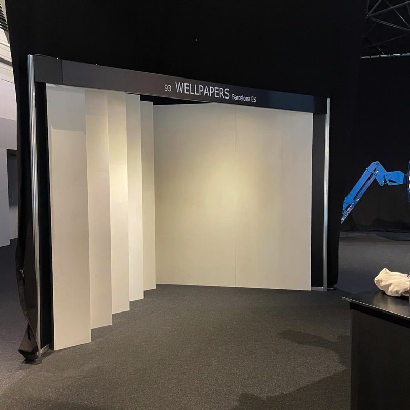 stand wellpapers Parc Chanot, architect@work, evenementiel, foire expo, fabricant de stand, marseille, logistique, bois, conception, fabrication